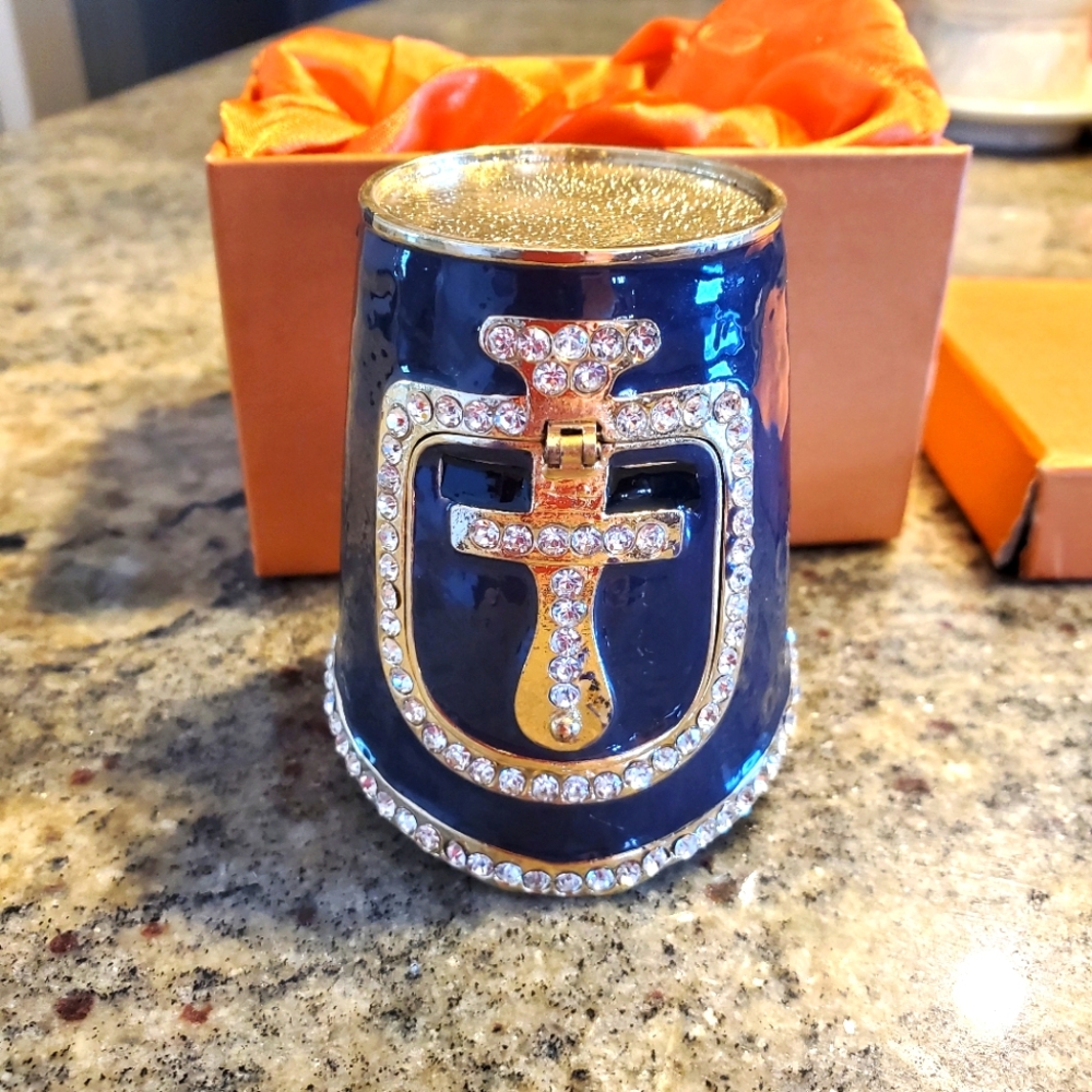 Greg‎ Arbutine Metal Medieval Crusader Knights Helmet Midnight Blue Enamel